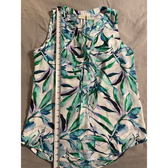 St. Tropez West Sleeveless Blouse Tropical Print SZ M - Picture 7 of 8